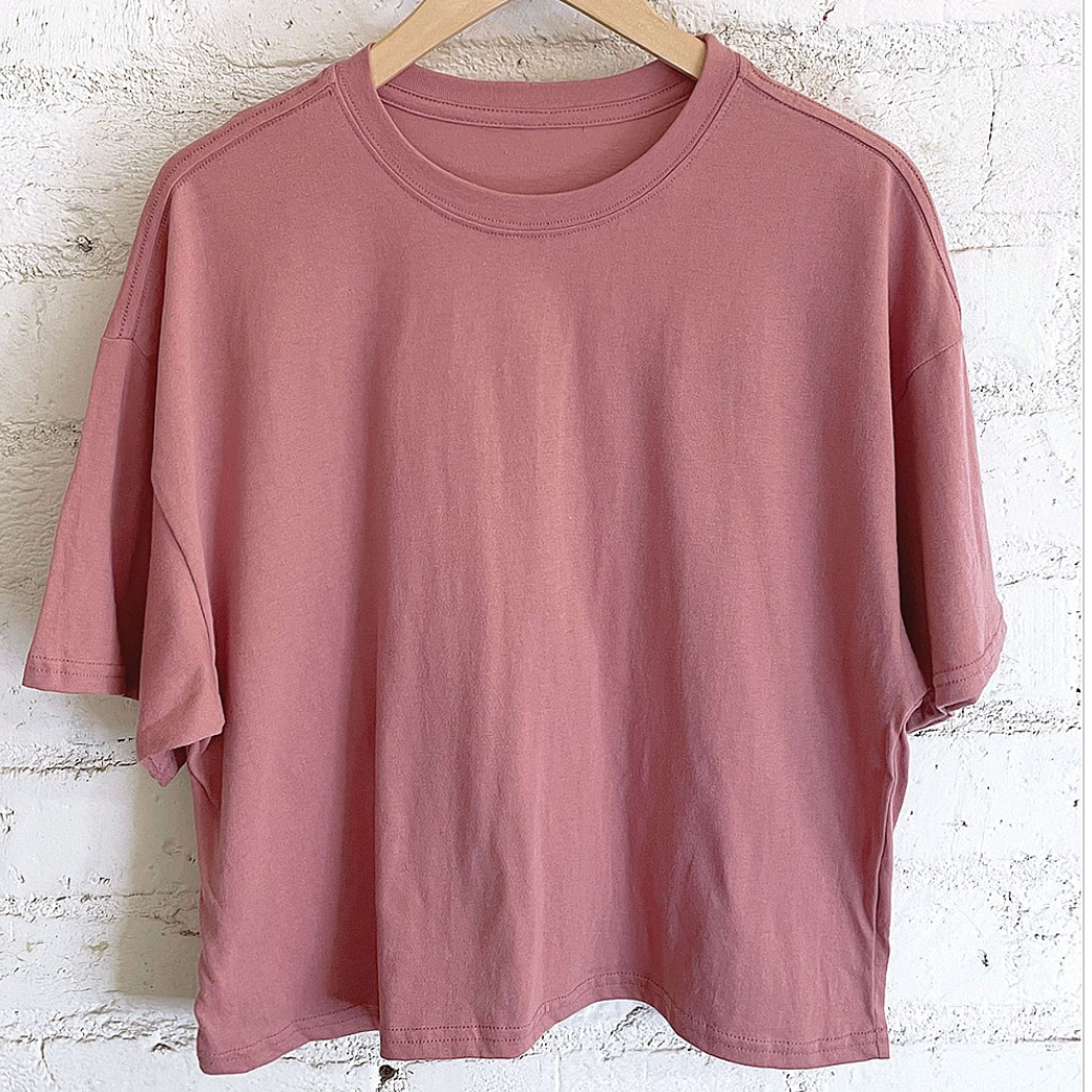Long Crop Top Vintage Rose / Small Vintage Rose Small Shirts & Tops Rustee Clothing- Tilden Co.