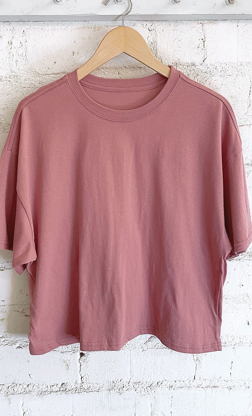 Long Crop Top Vintage Rose / Small Vintage Rose Small Shirts & Tops Rustee Clothing- Tilden Co.