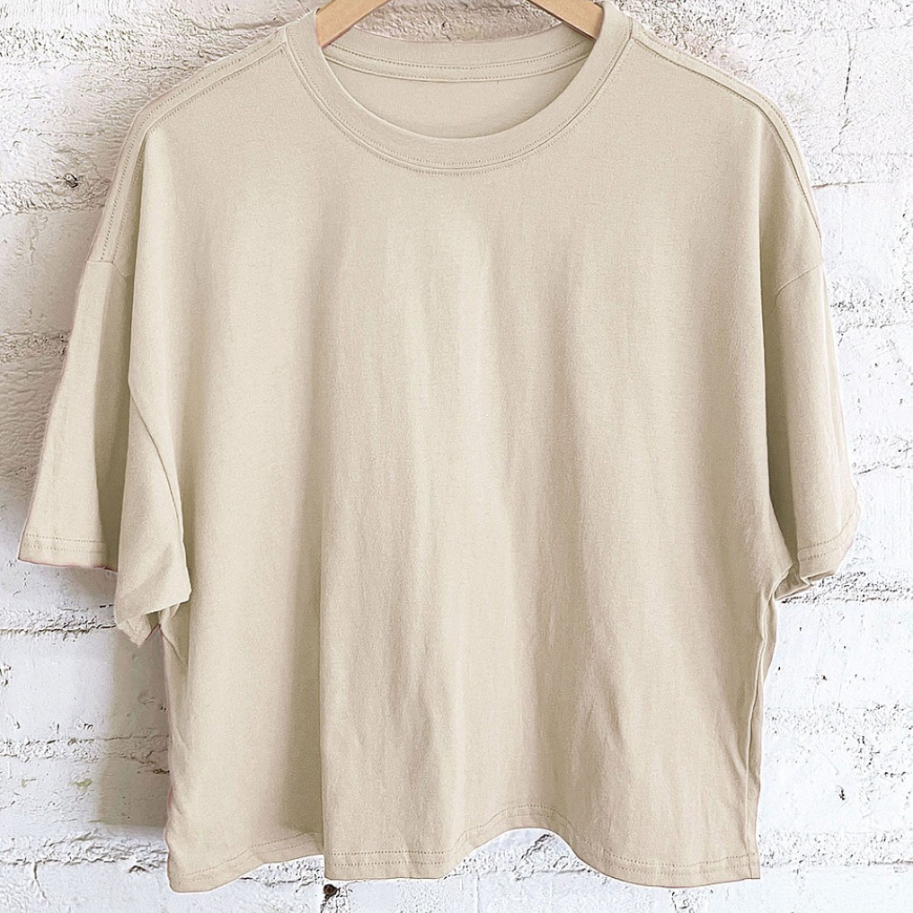 Long Crop Top Stone / Small Stone Small Shirts & Tops Rustee Clothing- Tilden Co.