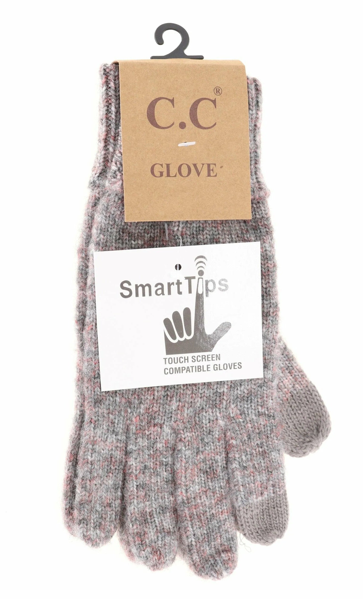 Soft Ribbed Knit Glove Dark Grey Multi Dark Grey Multi  gloves CC Brand Beanies- Tilden Co.
