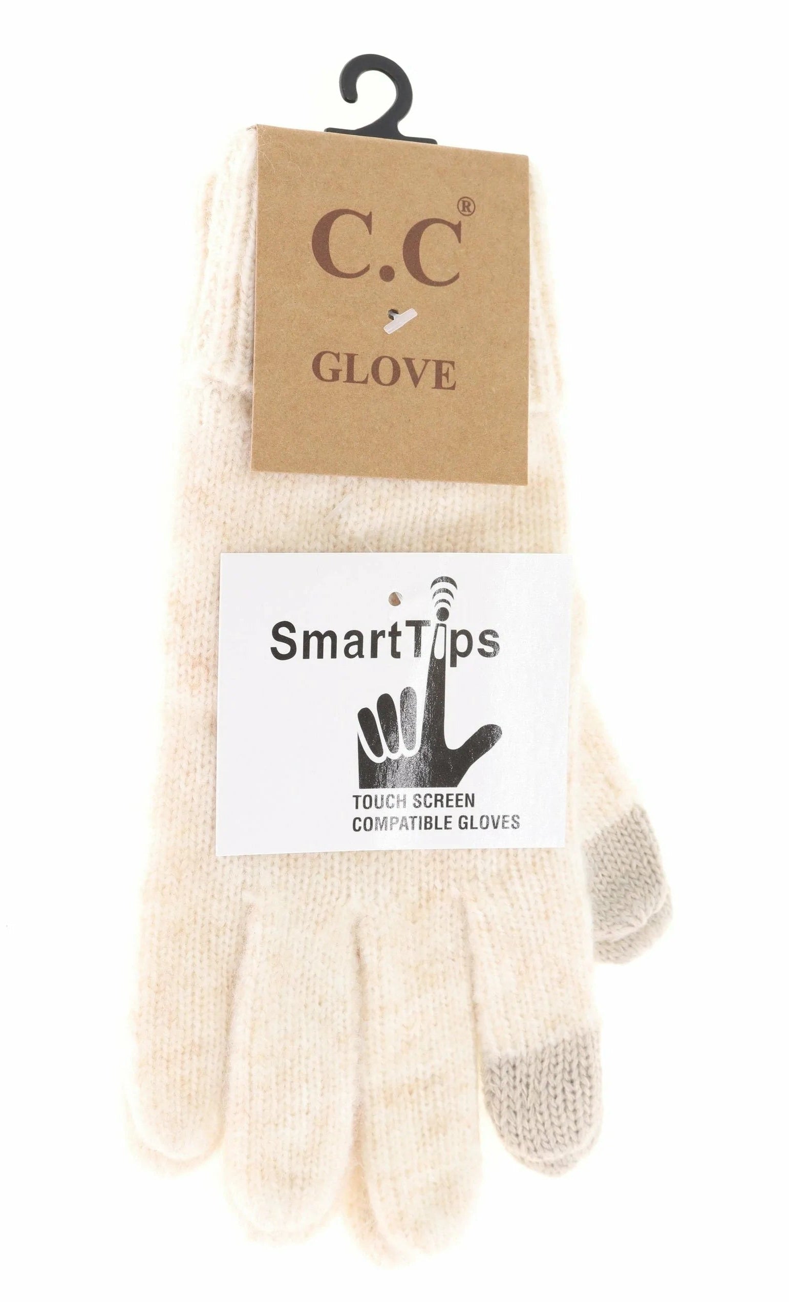Soft Ribbed Knit Glove Oatmeal Multi Oatmeal Multi  gloves CC Brand Beanies- Tilden Co.