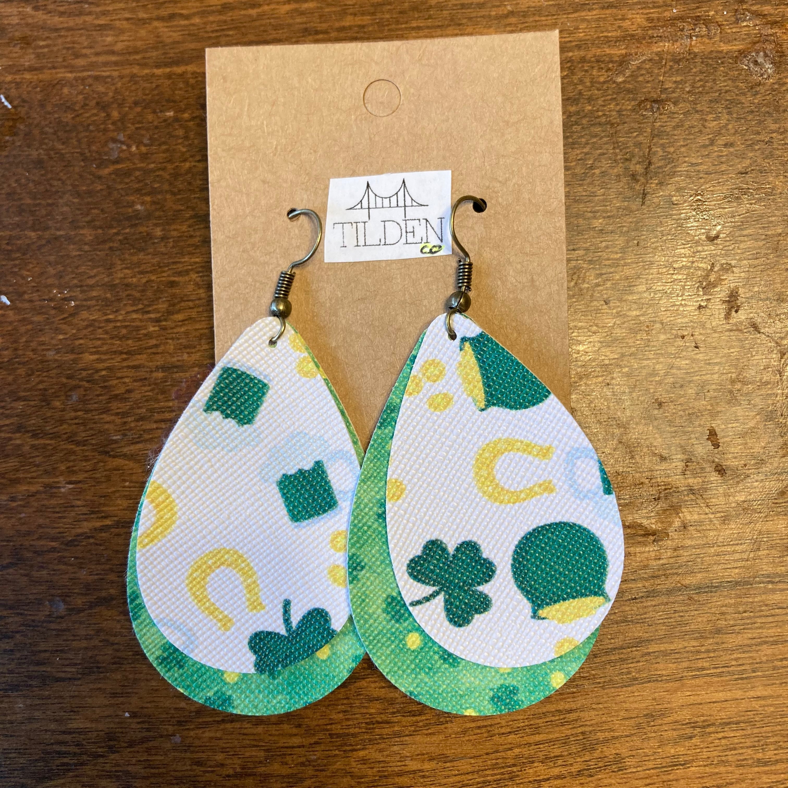 St. Patrick’s Day 1 Faux Leather Earrings    earring Daydreamer Creations- Tilden Co.