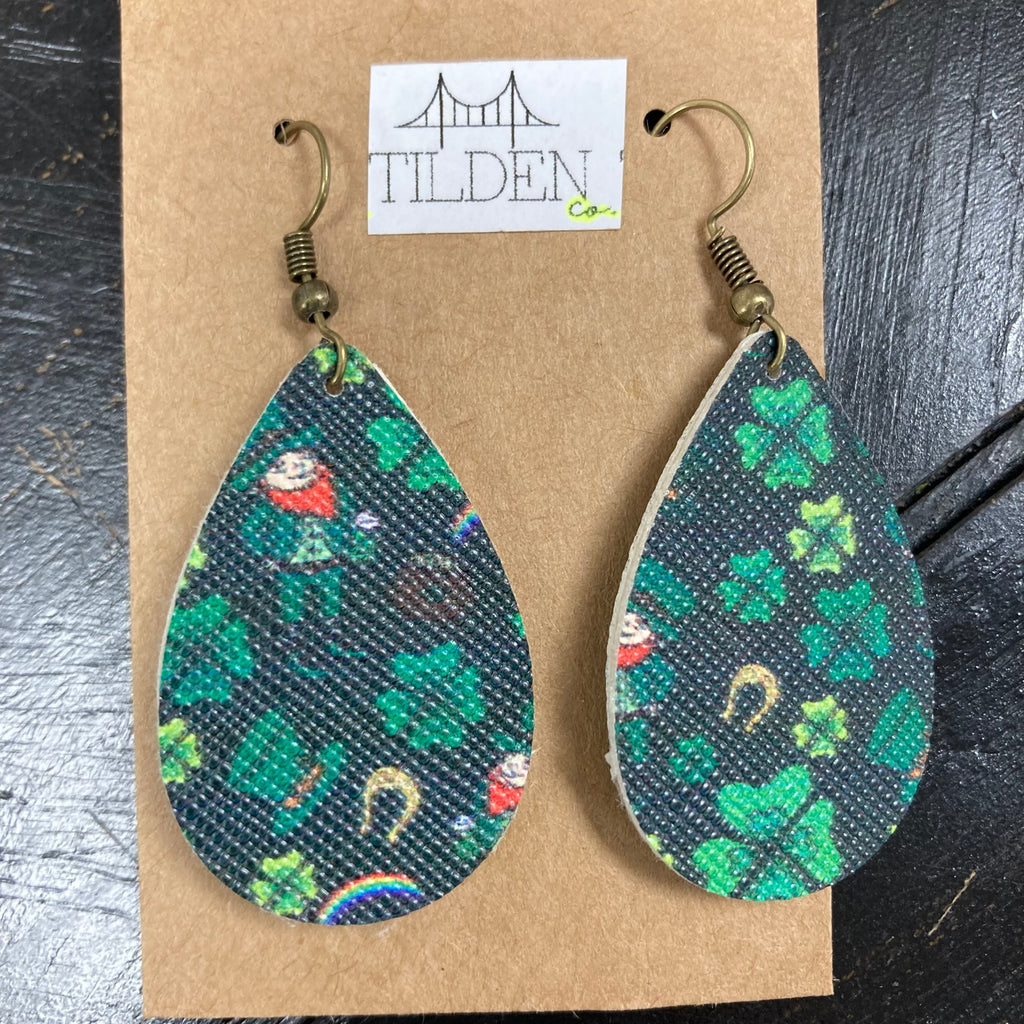 St. Patrick’s Day 3 Faux Leather Earrings    earring Daydreamer Creations- Tilden Co.