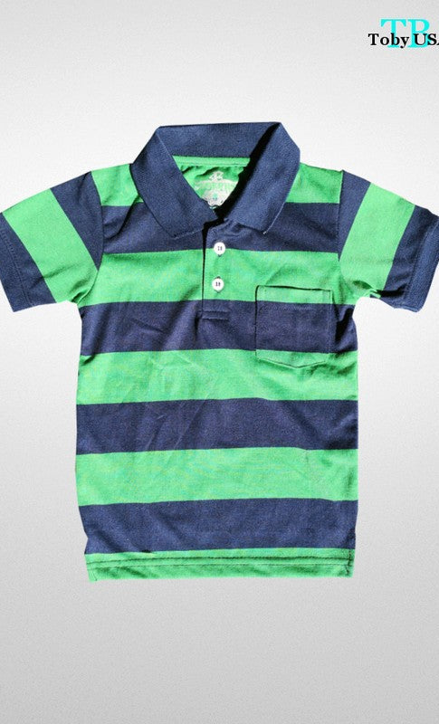 Youth Green/Navy Polo    Shirts & Tops KJ's Dresses and Ties- Tilden Co.
