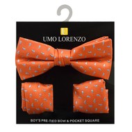 Youth Orange Polka Dot Bow Tie    tie KJ's Dresses and Ties- Tilden Co.
