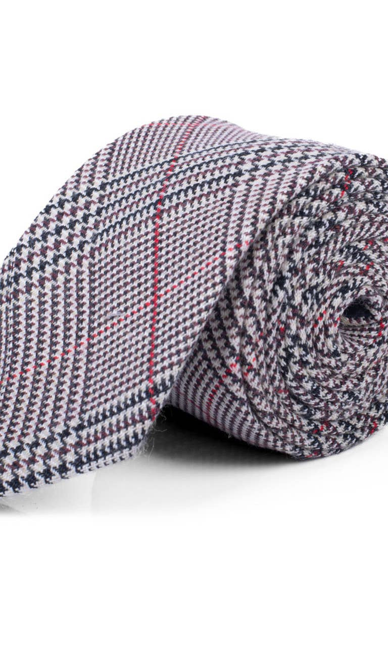 Men's 100% Cotton Checkered Ties 20     Selini New York- Tilden Co.