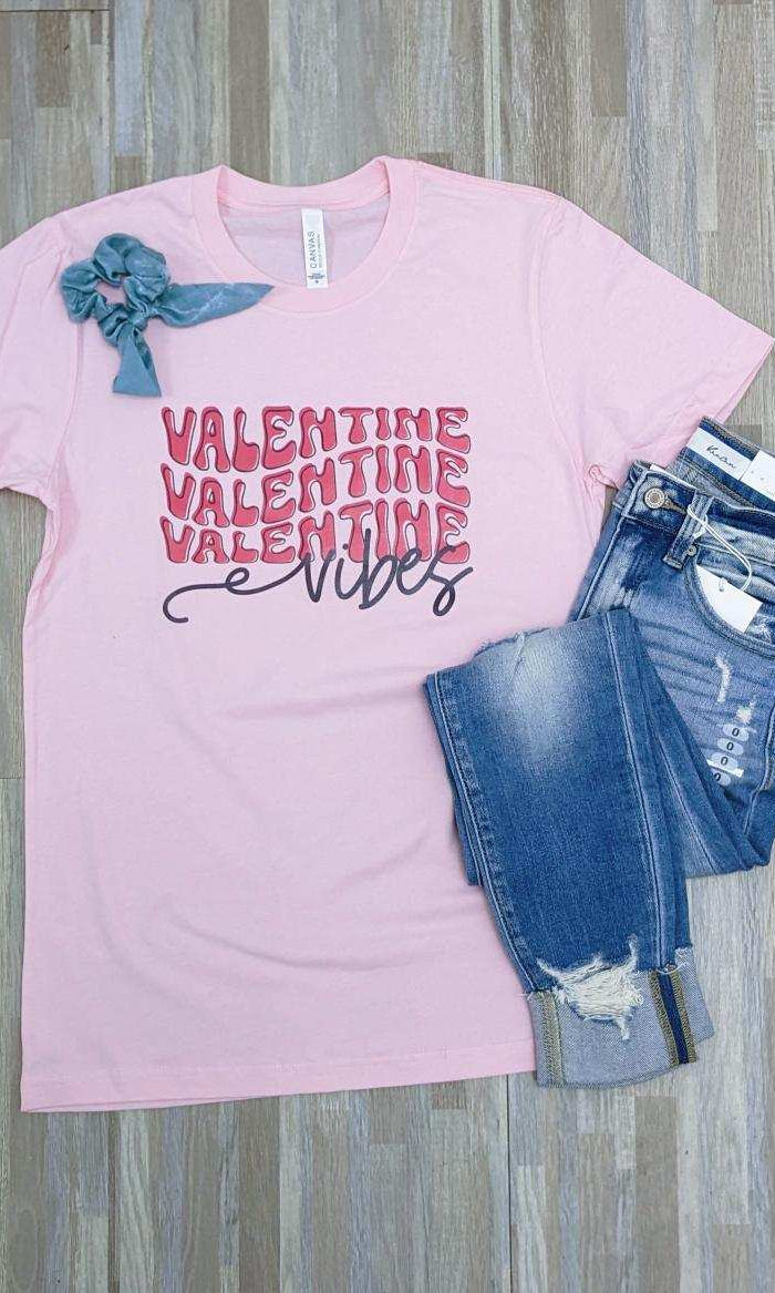 Valentine Vibes Graphic Tee- Final Sale     Daydreamer Creations- Tilden Co.