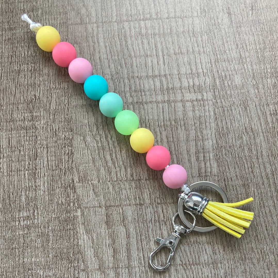 Spring Colored Vertical Bead Keychain     Daydreamer Creations- Tilden Co.