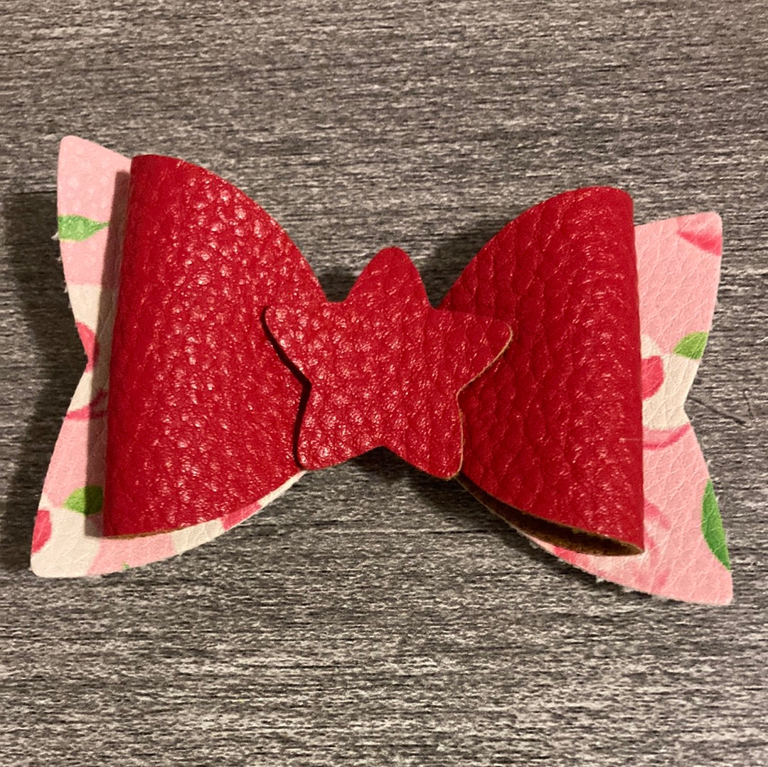 Apple of my Eye Faux Leather Bow    earring Daydreamer Creations- Tilden Co.