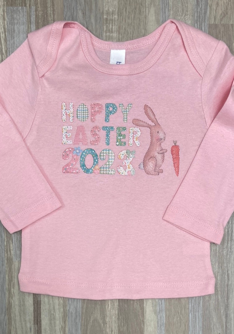 Hoppy Easter 2023 3-6m Girls Shirt - Final Sale     Daydreamer Creations- Tilden Co.